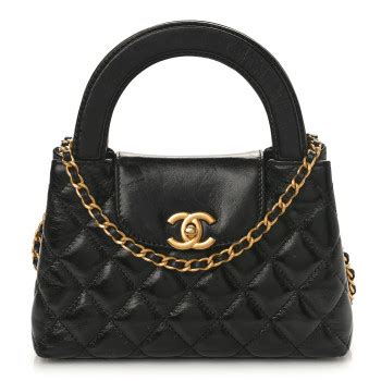 shopper chanel nera|CHANEL Shiny Aged Calfskin Quilted Nano Kelly Shopper.